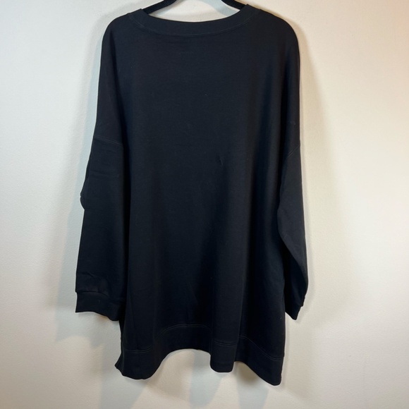 Old Navy Women's Oversized Vintage Tunic Sweatshirt Black Holiday Vibes Cozy XXL - Picture 11 of 15